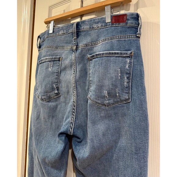 Whetherly Everette High Rise Cropped Vintage Wash Distressed Mom Jeans 32 14 - Picture 9 of 12